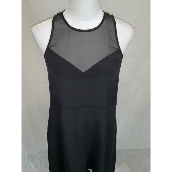 Madewell Midi Black Sheath Dress With Sheer Neckline & Keyhole New Medium - Picture 3 of 6